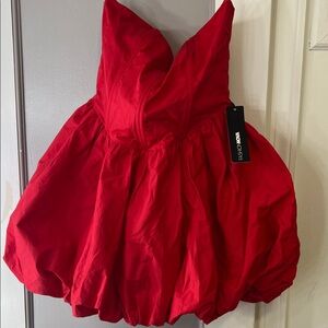 Fashion Nova Strapless Red Dress